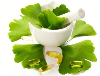 Bladeren en capsules van ginkgo biloba natuurlijk erectiemiddel